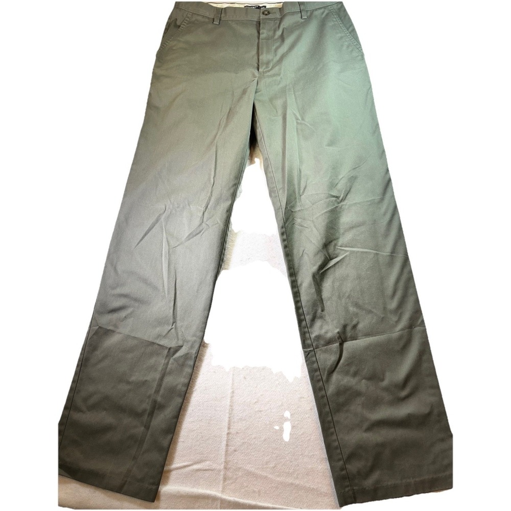 Dockers D3 Men's 34x34 Easy Khaki Flat Front Cotton Twill Straight Leg Green